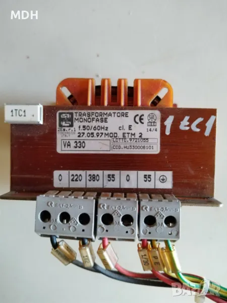 трансформатор 220,380 / 2х 55 в -330VA, снимка 1