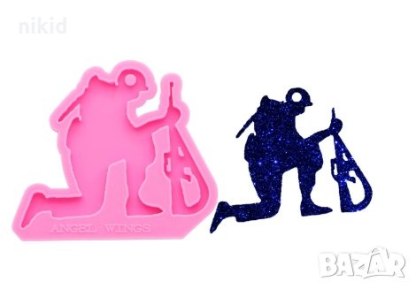 Войник с пушка плосък силиконов молд форма декорация торта фондан шоколад и др., снимка 1