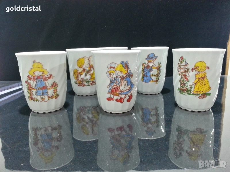 стар полски порцелан чаени чаши детски мотиви , снимка 1