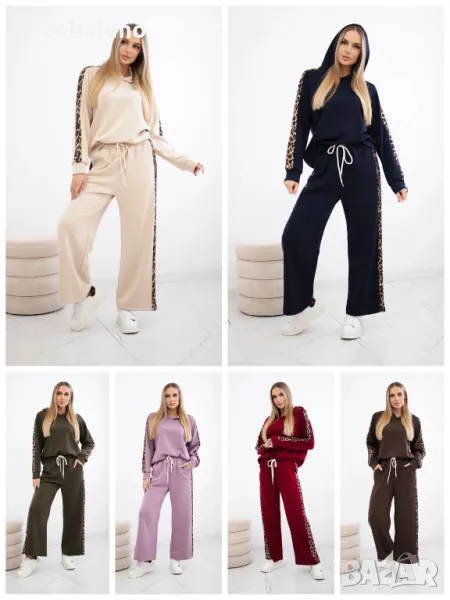 Дамски комплект от две части от вискоза с леопардово райе, 8цвята , снимка 1