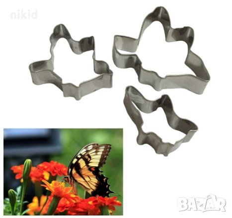 3 размера пеперуда крила метални форми резци за бисквитки сладки фондан украса, снимка 1