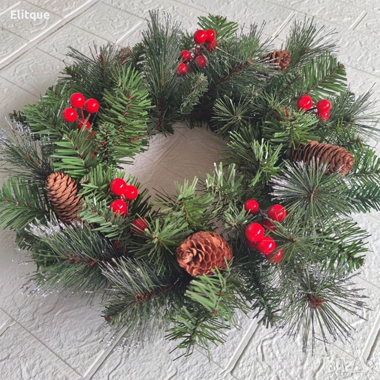 Голям коледен венец за декорация, 45 см.  , снимка 1