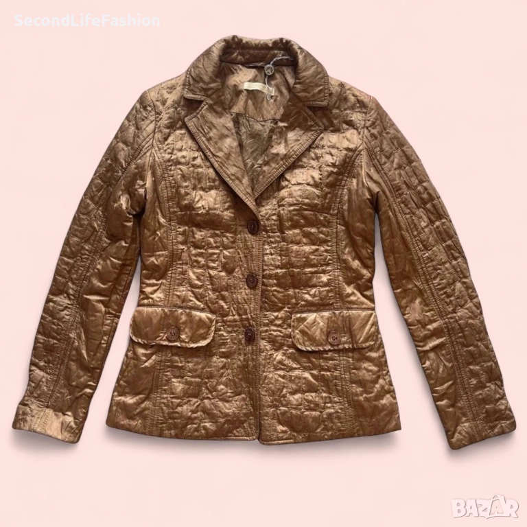 Дамско ватирано яке Carlo Colucci размер 38 M златисто-кафяво., снимка 1