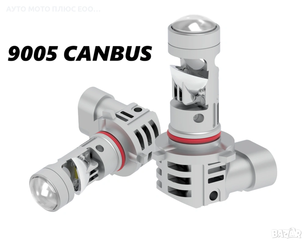 LED диодни крушки за фарове с Лупа - 9005 CANBUS, 12V, 40W, 12 400LM, снимка 1