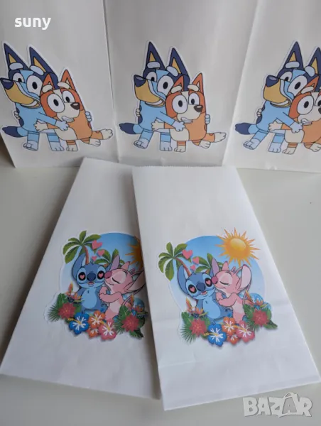 Хартиени пликчета за лакомства и подаръци Стич, снимка 1