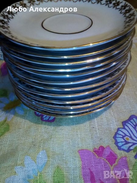 Български чиний с златни орнаменти правени само за износ., снимка 1