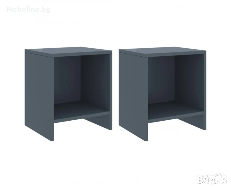 Нощни шкафчета, 2 бр, светлосиви, снимка 1