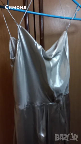 Сребриста елегантна рокля, снимка 1