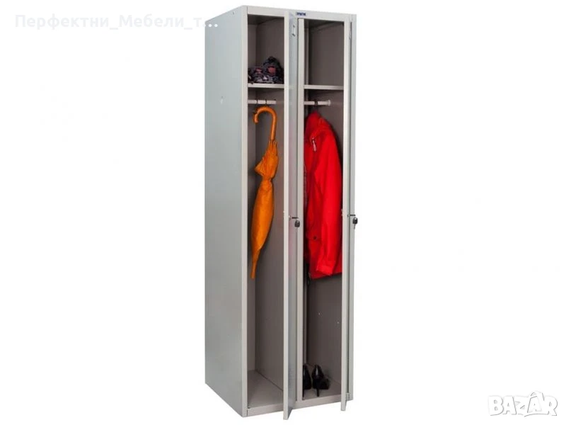 Икономичен евтин двоен метален гардероб за 2 души,за 2ма работника, снимка 1