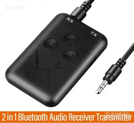 Безжичен Bluetooth Адаптер Аудио Предавател и Приемник TX/RX Модул с 3.5 mm жак кабел, снимка 1