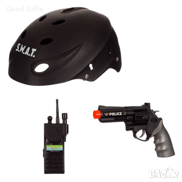 Детски полицейски комплект с пистолет и радиостанция, снимка 1