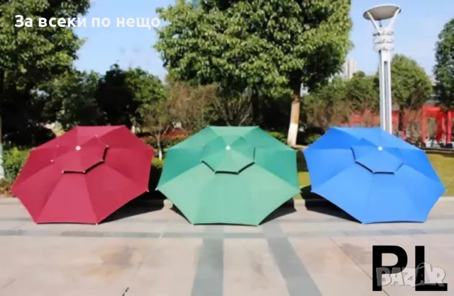 Градински Чадър С UV Защита С Ветроустойчива Клапа И Двоен Покрив – 220/220 см Код P591