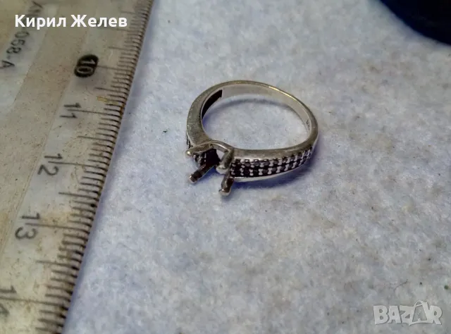 СРЕБЪРЕН ПРЪСТЕН Тип ГОДЕЖЕН СРЕБРО 925 с ЦИРКОНИ и ГНЕЗДО За ВГРАЖДАНЕ на СКЪПОЦЕНЕН КАМЪК 49719, снимка 6 - Пръстени - 49757633