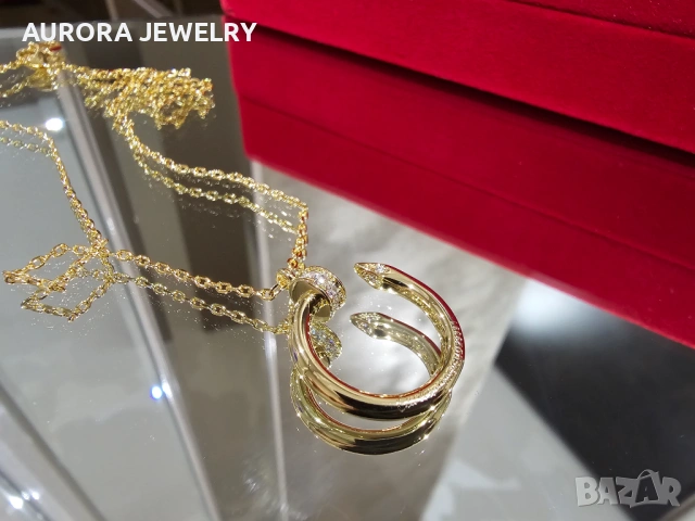 CARTIER Nail Juste un Clou Gold Diamonds Pendant Дамско Колие Пирон