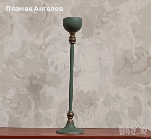 Винтидж, ретро месингов свещник. , снимка 8 - Декорация за дома - 52684611