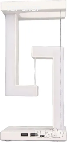 Tensegrity Магнитна левитационна настолна лампа, с USB порт Безжично зарядно устройство, снимка 7 - Лампи за стена - 49249387