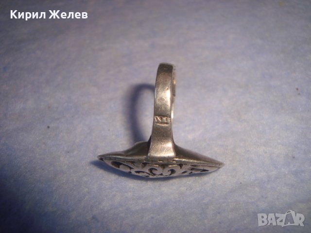 СТАРИНЕН АЖУРЕН АР НУВО СРЕБЪРЕН ФЛОРАЛЕН ПРЪСТЕН ВИСОКА ПРОБА СРЕБРО МАЙСТОРСКА РАБОТА УНИКАТ 7141, снимка 16 - Антикварни и старинни предмети - 37395445