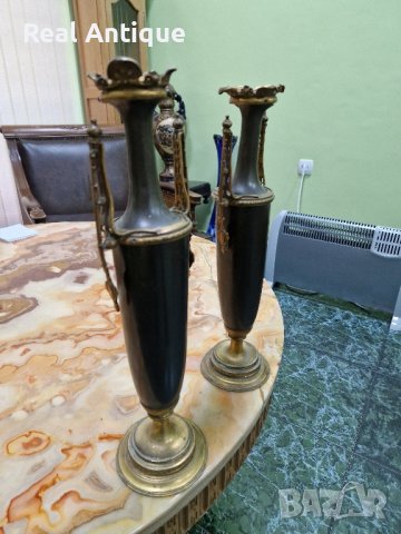 Чифт страхотни антикварни белгийски амфори вази, снимка 4 - Антикварни и старинни предмети - 43582291