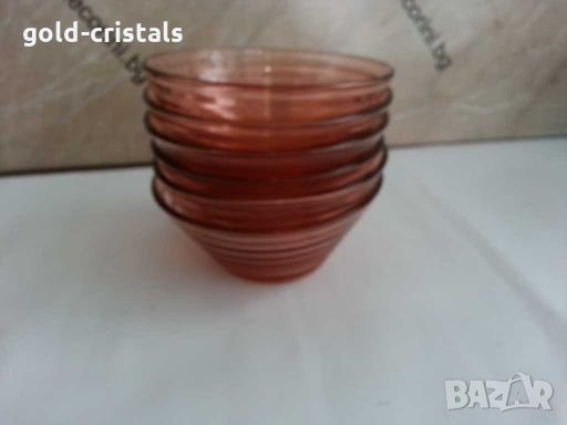 стъклени купички цветно розово стъкло 53г, снимка 4 - Антикварни и старинни предмети - 28614899