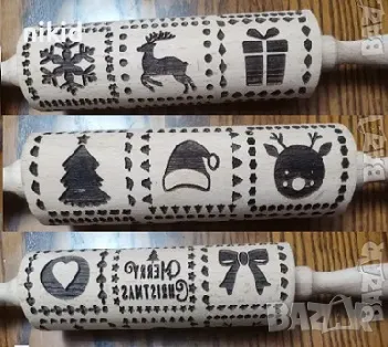 Merry Christmas Коледни мотиви печат релефна Коледна дървена точилка