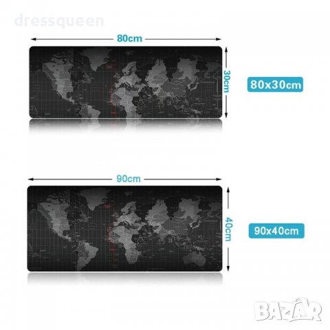 2118 Геймърска подложка за бюро с принт Карта на света, снимка 11 - Геймърски - 37356729
