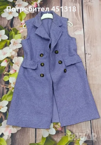 Дълъг елек Л размер, снимка 3 - Елеци - 49750422