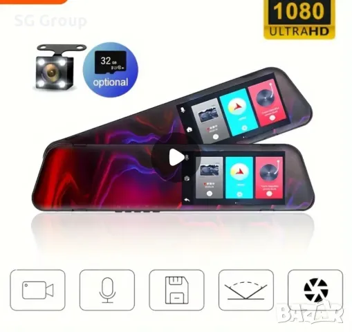 Камера видео регистратор за кола тип огледало в, снимка 8 - Аксесоари и консумативи - 48030050