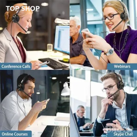 Нови Леки слушалки за смартфони и компютри с контрол на обажданията, снимка 5 - Слушалки и портативни колонки - 49444674