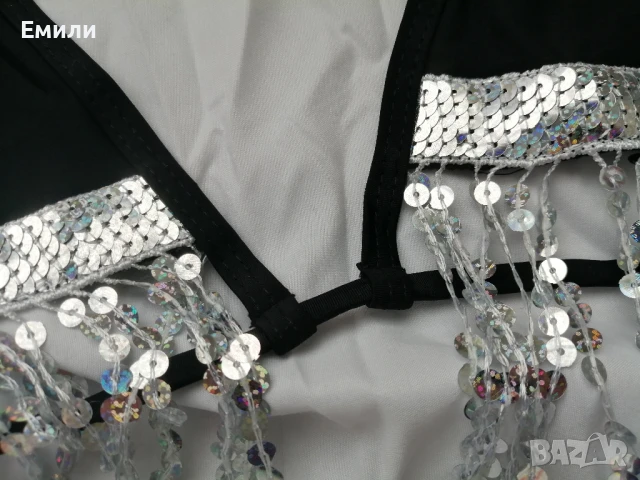 Нов комплект дамски бански от две части с блестящи цветни пайети р-р L и XL, снимка 13 - Бански костюми - 50620613