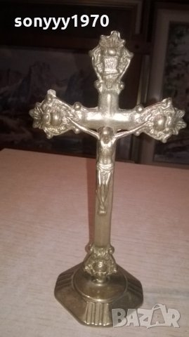 кръст с христос-21х11х8см-мед/месинг-внос швеция, снимка 8 - Колекции - 27181727