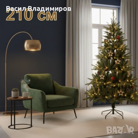 Красива коледна елха с естествено излъчване различни размери, снимка 4 - Декорация за дома - 52683830