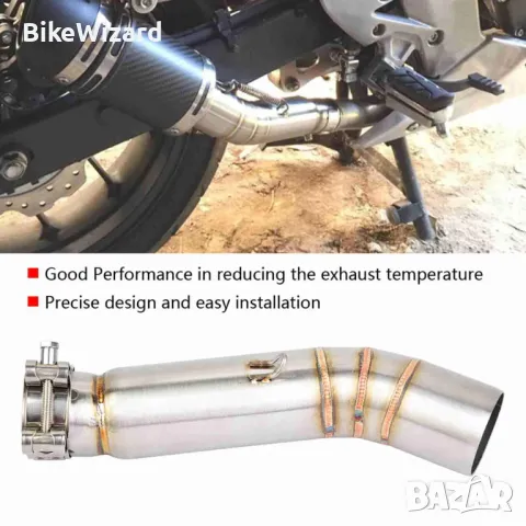 Средна изпускателна тръба Qiilu 4 части за CBR400R CBR500R 2013-2015 НОВА, снимка 3 - Части - 48553440