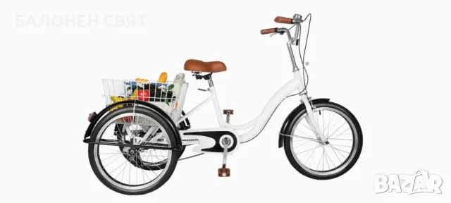 Безплатна Доставка Нов Модерен Триколесен Велосипед за възрастни с товарна кошница Триколка, снимка 10 - Велосипеди - 49612444