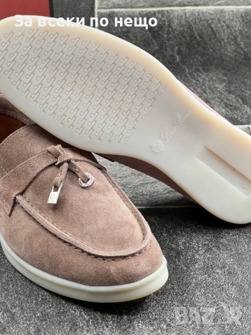 Loro Piana Дамски Тъмно Бежови Ежедневни Обувки Естествена Кожа Код E876, снимка 5 - Дамски ежедневни обувки - 51815883