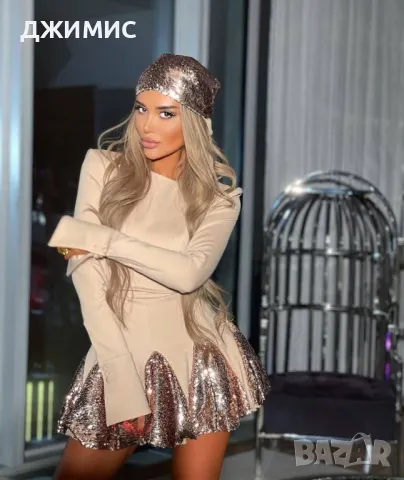 На едро! серия елегантна рокля за повод, акцент паети, цвят черен, снимка 2 - Рокли - 49488052