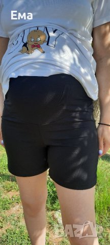 Памучни къси панталони за бременни , снимка 3 - Дрехи за бременни - 36756362