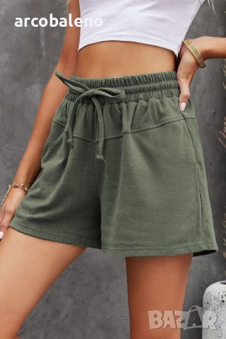 Дамски ежедневни къси панталони с връзки и джобове, 7цвята , снимка 3 - Къси панталони и бермуди - 40531820
