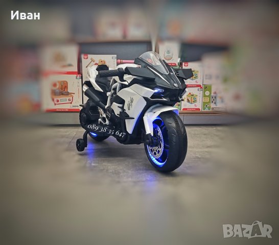 ТОП ЦЕНА!НОВО!Акумулаторен мотор Ninja Duo WHITE с 12V батерия,USB,LED светлини, снимка 2 - Детски велосипеди, триколки и коли - 42612327