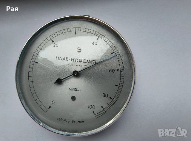 Haar Hygrometer Fischer mad in GDR - хигрометър, снимка 3 - Антикварни и старинни предмети - 50670600