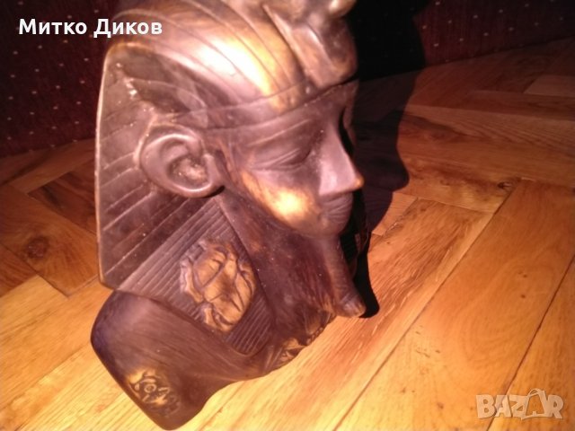 Тутанкамон египетска дървена статуя маска Н-18см на 16х10см, снимка 5 - Декорация за дома - 27558214