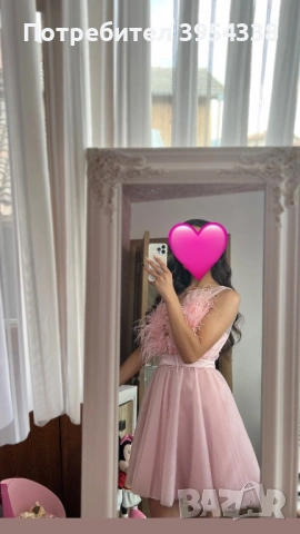 Красива розова рокля , снимка 2 - Рокли - 53360914