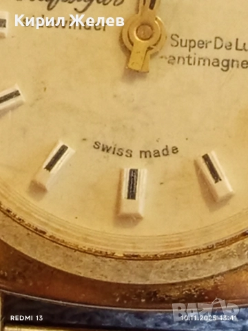 Стар механичен часовник мъжки Trafalgar ANTI-MAGNETIC SWISS MADE с позлата рядък 51463, снимка 5 - Антикварни и старинни предмети - 52362403