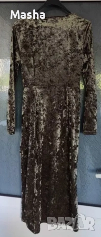 вечерна коктейлна рокля кадифена рокля от Mango размер M, снимка 6 - Рокли - 52355125