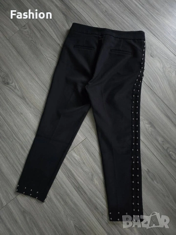 Жесток чер дамски панталон с капси., снимка 4 - Панталони - 53132115