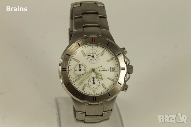 Немски Кварцов Ръчен Часовник SEMPRE Chronograph, снимка 2 - Мъжки - 51670939