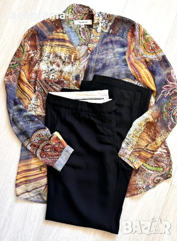 Marella елегантен черен панталон и цветна туника , снимка 9 - Панталони - 44884856