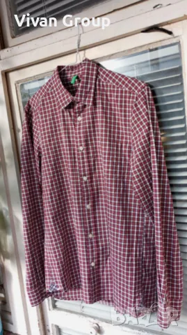 Мъжка риза Benetton М, снимка 3 - Ризи - 50066274