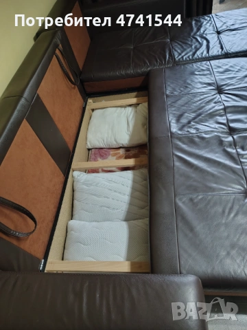 Ъглов кожен диван , снимка 3 - Дивани и мека мебел - 53521513