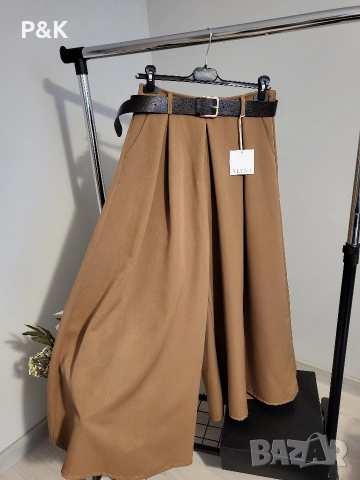 Панталон с широки крачоли и колан, снимка 3 - Панталони - 52734954