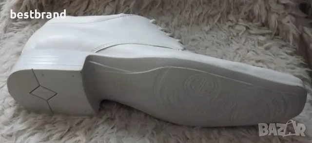 Мъжки елегантни обувки от естествена кожа, в бял цвят, код 208/79, снимка 5 - Официални обувки - 47633332